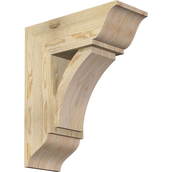 Ekena Millwork Thorton Traditional Rough Sawn Bracket w/ Offset Brace, Douglas Fir, 8"W x 20"D x 24"H BKT0806X20X24THR01RDF - main